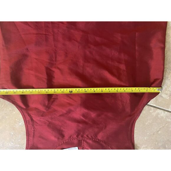 SILK Lore Burgundy Shirt / Jacket & Tank 100% Silk  L Embellished Gold Vintage - Picture 9 of 10
